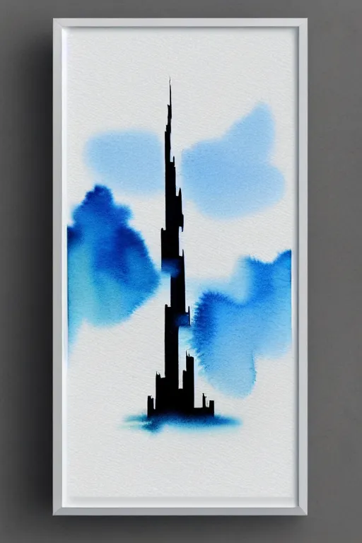 Prompt: minimalist watercolor splash ink art of dubai