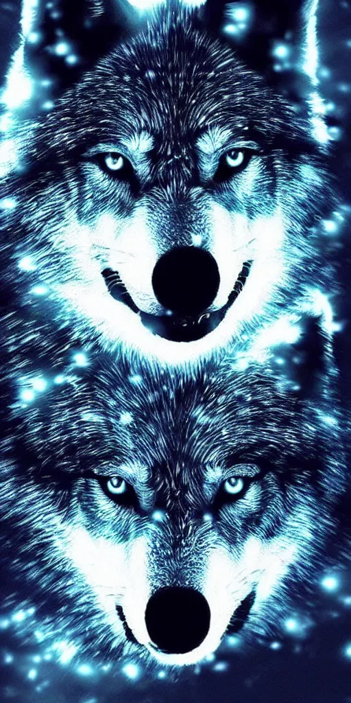 Image similar to glowing wolf eyes at night , amoled wallpaper