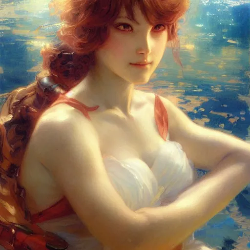 Image similar to a detailed portrait of dreaming anime girl, painting by gaston bussiere, craig mullins, j. c. leyendecker