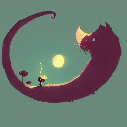Prompt: cheshire cat, in the style of atey ghailan and james gilleard and goro fujita and gris, exquisite lighting, art, very coherent, plain background, trending on artstation