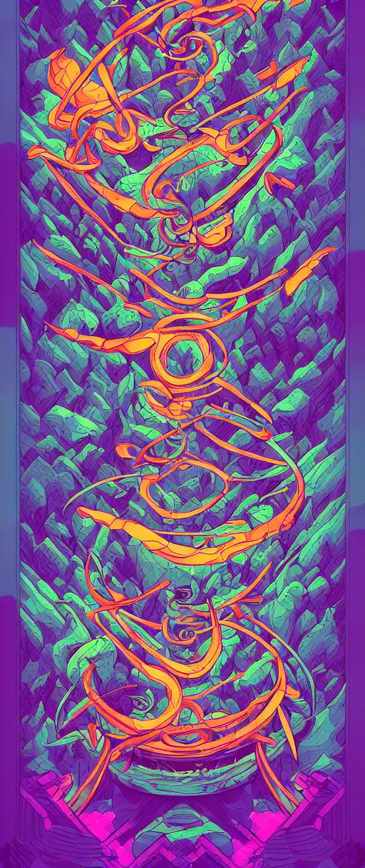 Image similar to arcane twisted turn of fate abstraction, centered award winning ink pen illustration, isometric abstract illustration by dan mumford, edited by craola, technical drawing by beeple and tooth wu, tiny details by artgerm and watercolor girl, symmetrically isometrically centered