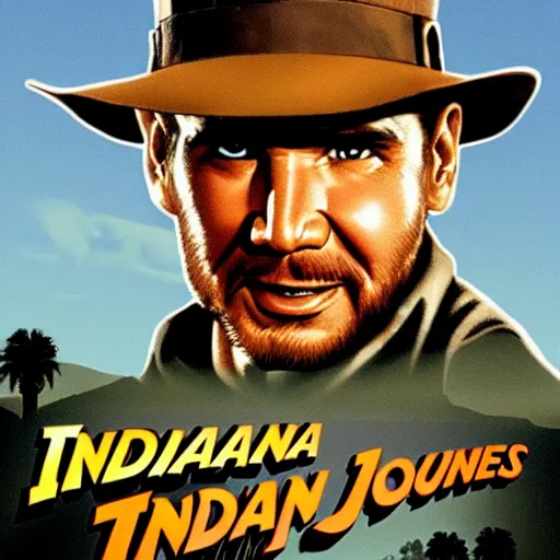 Prompt: indiana jones and the killer plant movie poster