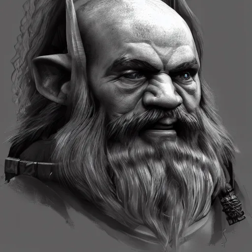 Image similar to a portrait of Gannon dwarf, concept art, trending on artstation 3D.