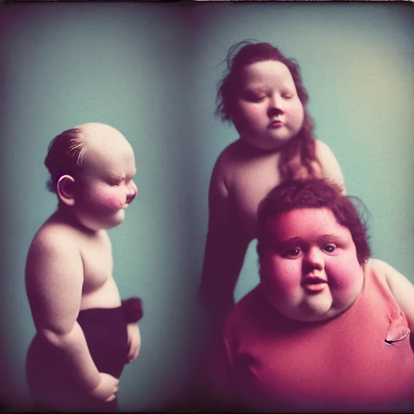 Prompt: kodak portra 4 0 0, wetplate, muted colours, blueberry, 1 9 3 0 s style, award winning portrait of wooden skulptur of cute fat girl hugs skinny guy in a vernissage, haze, motion blur, in the style of britt marling and by georges melies