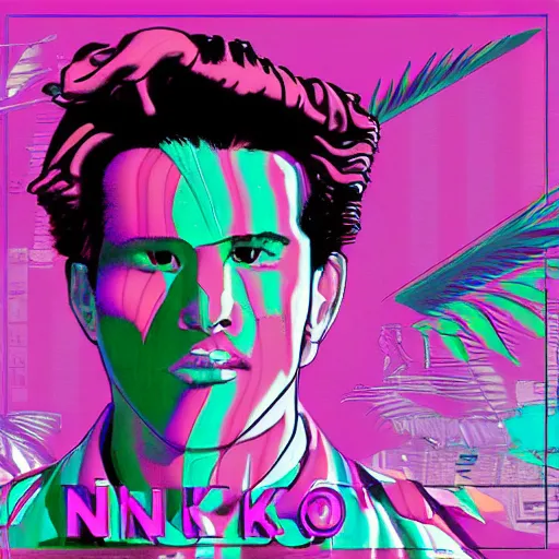 Image similar to vaporwave album cover for nick neo