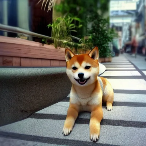 Image similar to the cutest shiba inu in the world, makoto shinkai