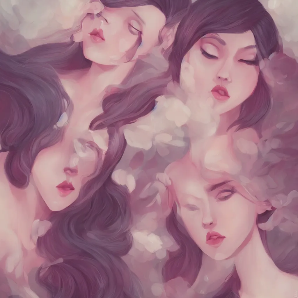 Prompt: beautiful feminine illustrations by lois van baarle