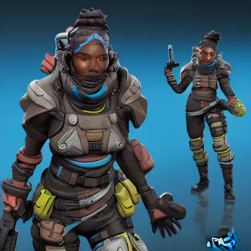 Image similar to apex legends game character wraith, detailed