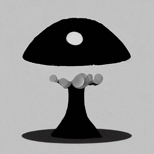 Prompt: cute void mushroom creature, pokemon, hayao miyazaki, digital art, vector, grayscale