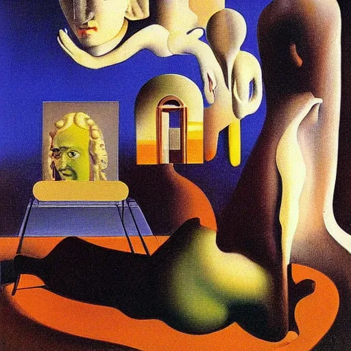 Image similar to visions of xanadu, by marcel duchamp, salvador dali, rene magritte, andre breton