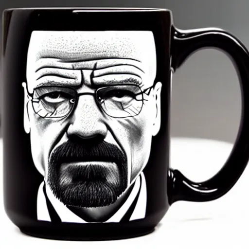 Image similar to mug with walter white's face on it