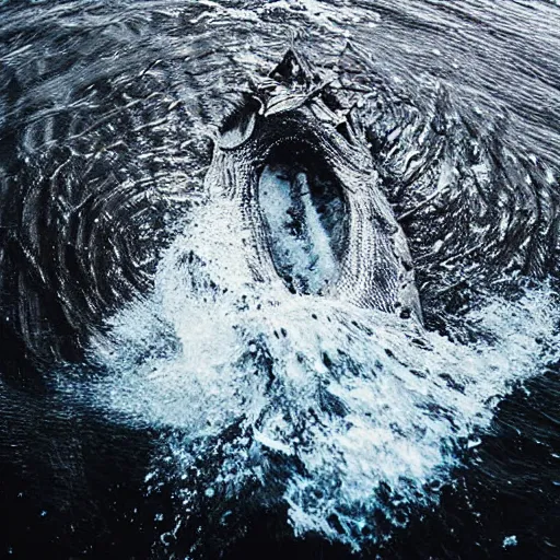 Prompt: giant scary sea creature, deep sea photography, highly detailed