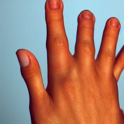 Image similar to a human hand that actually looks like a hand with 5 fingers photo