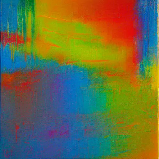 Image similar to a beautiful abstract colorful impasto textured painting by gerhard richter,