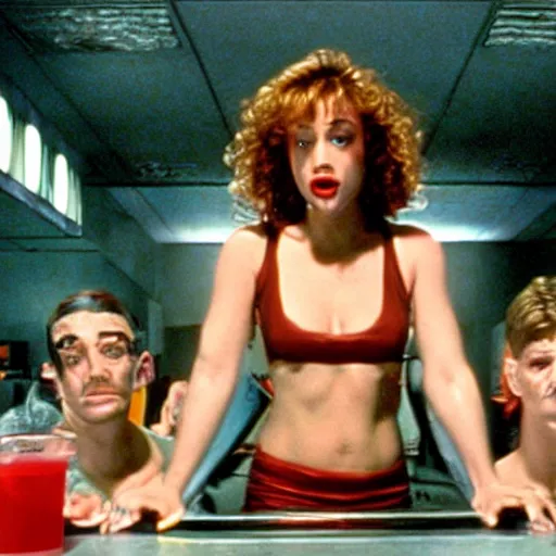 Image similar to a still of the movie weird science, 2 0 0 4 doom 3 visuals aesthetic