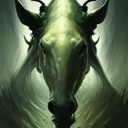 Prompt: concept art by artgerm, pestilence of the four horsemen of the apocalypse, soft green natural light, intricate, hooded death riding a horse, highly detailed dark art, digital painting, artstation, concept art, smooth, sharp focus, illustration, art by greg rutkowski and luis rollo and uang guangjian and gil elvgren, symmetry!