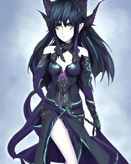 Image similar to elven dark elf girl, in the style of sumihei, tokyo ravens style, dynamic lighting, fantasy concept art, trending on art station, stunning visuals, ultra detailed