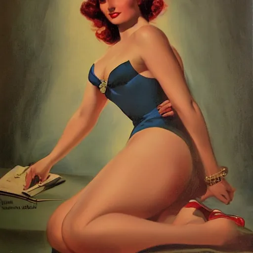 Image similar to a gil elvgren painting