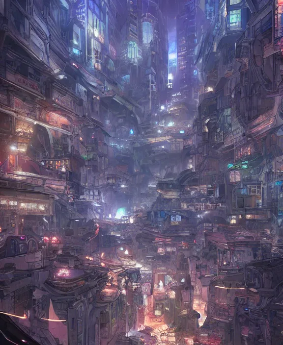 Image similar to a detailed manga style illustration of a subterranean city, by moebius and stephan martiniere, 4 k resolution, detailed, unreal engine, octane render, trending on artstation