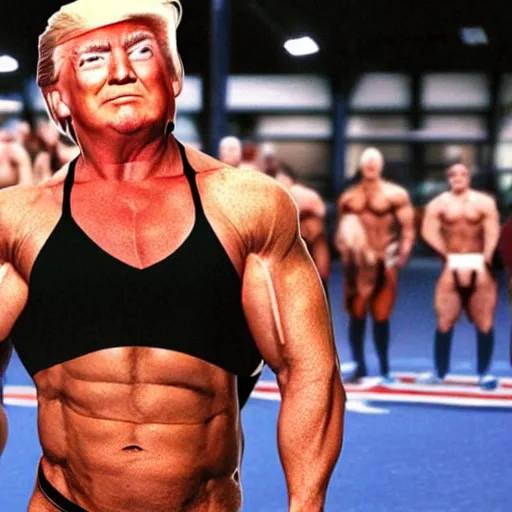 Prompt: muscle man donald trump