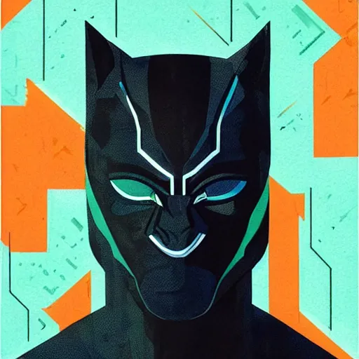 Image similar to Black Panther profile picture by Sachin Teng, asymmetrical, Organic Painting , Matte Painting, geometric shapes, hard edges, graffiti, street art:2 by Sachin Teng:4