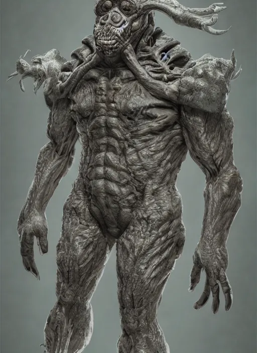 Image similar to detailed full body concept art illustration of a Chernobyl mutant animal, ultra detailed, digital art, octane render, 4K, dystopian, micro details