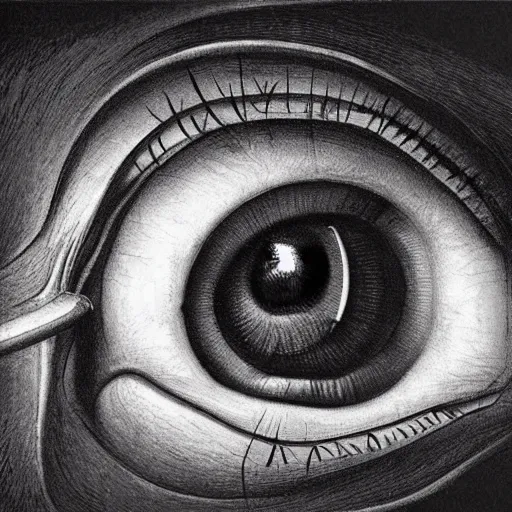 Prompt: human eye, scientific study of da vinci, artstation, ultradetailed