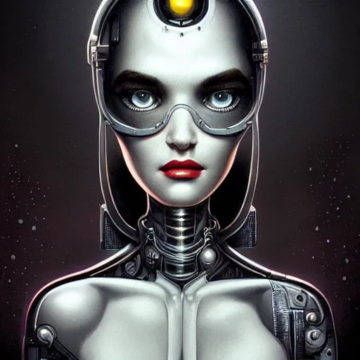 Prompt: Lofi portrait of cyborg, Pixar style by Joe Fenton and Stanley Artgerm and Tom Bagshaw and Tim Burton