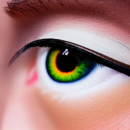 Image similar to close up photo of beautiful white eye. No eyeshadow 8k.