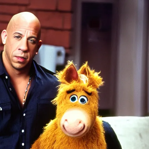 Prompt: Vin Diesel starring in Alf