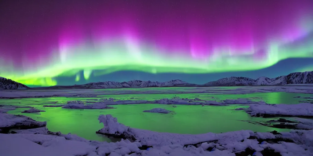 Image similar to aurora borealis in a kitchen