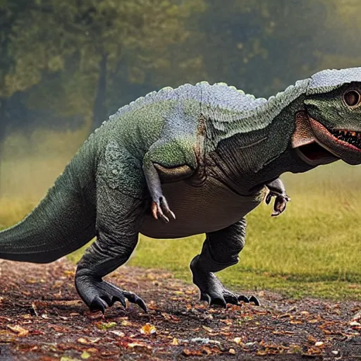 Prompt: a small t-rex walking to school, National Geographic photography, as coherent as Dall-E 2