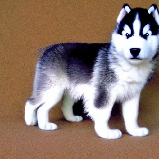 Prompt: husky puppy animated in ghibli style