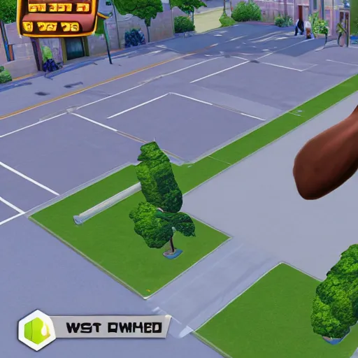 Prompt: The Sims (2000) screenshot of Kanye West