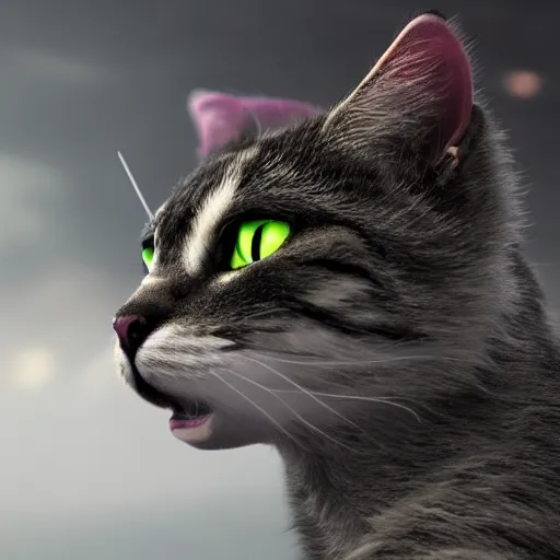 Image similar to tornado cat, realistic, cinematic lighting, octane render