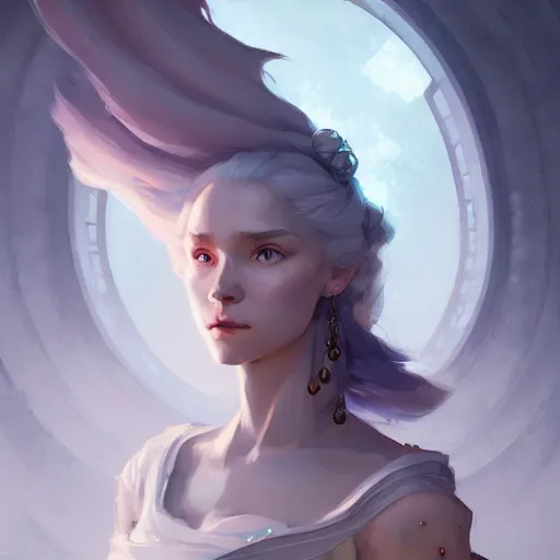 Prompt: a beautiful portrait of a beautiful white sorceress, game of thrones concept art by pete mohrbacher and guweiz and ilya kuvshinov, digital art, highly detailed, intricate, sharp focus, trending on artstation hq, deviantart, unreal engine 5, 4 k uhd image