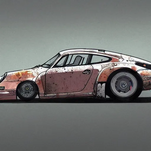 Prompt: Porsche designed by Aplle that looks like it is from Borderlands and by Feng Zhu and Loish and Laurie Greasley, Victo Ngai, Andreas Rocha, John Harris