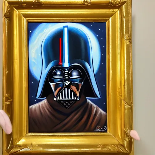 Prompt: star wars but oil painting