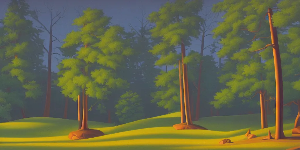 Image similar to dark forest, summer evening, kenton nelson