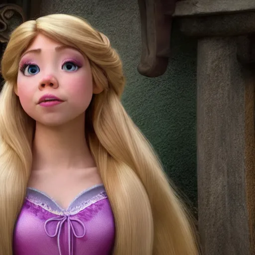 prompthunt: Jennette McCurdy as Rapunzel in disney tangled live action, 8k  full HD photo, cinematic lighting, anatomically correct, oscar award  winning, action filled, correct eye placement