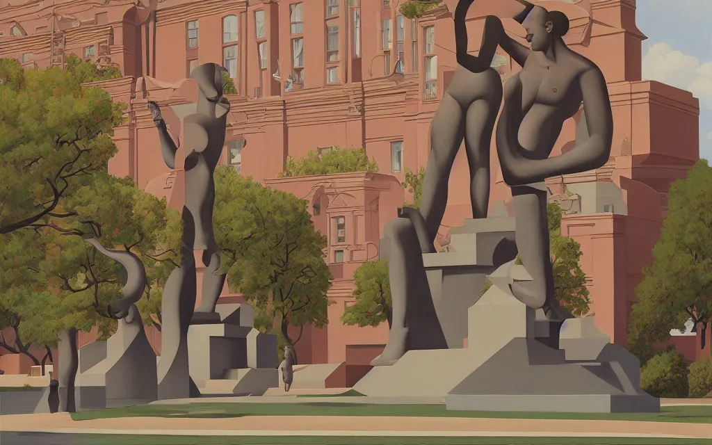 Image similar to the statue park in st. petersburg, by kenton nelson,