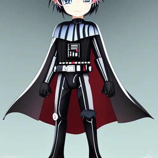 Prompt: Darth Vader as an anime girl