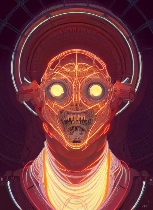 Prompt: symmetry!! portrait of lovecraftian smiling jerma, sci - fi, tech wear, glowing lights!! intricate, elegant, highly detailed, digital painting, artstation, concept art, smooth, sharp focus, illustration, art by artgerm and greg rutkowski and alphonse mucha