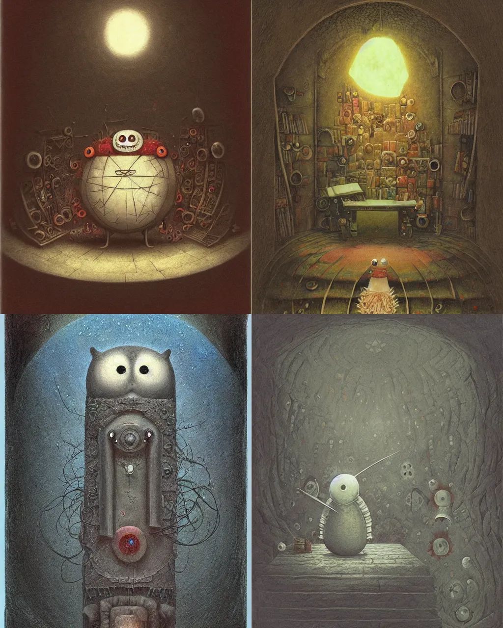 Prompt: grimoire of spells by shaun tan