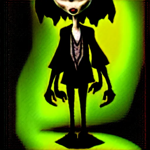 Image similar to grunge cartoon drawing of a plushie by - michael karcz , in the style of corpse bride, loony toons style, horror themed, detailed, elegant, intricate