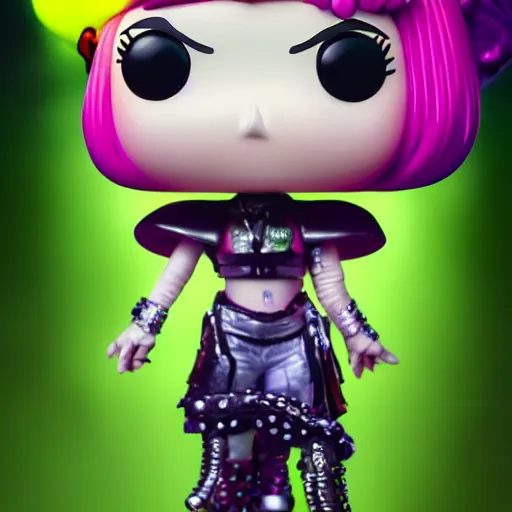 Image similar to Grimes as a Funko pop, photorealistic imagery, trending on artstation, vivid colors, lambent lighting, 4k, 8k, 35mm photography.