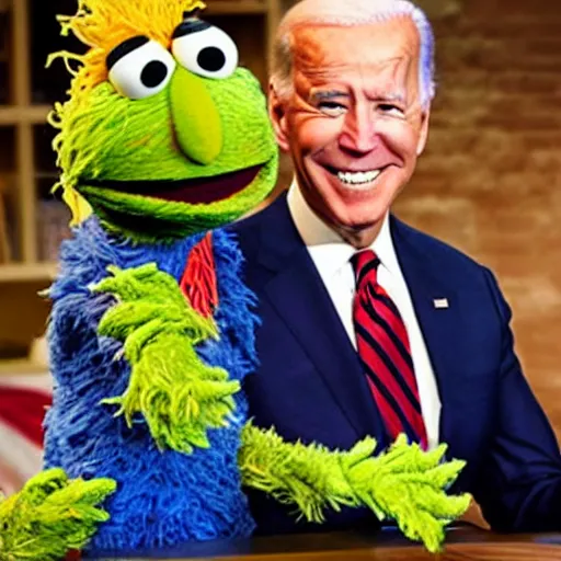 Image similar to joe biden in sesame street