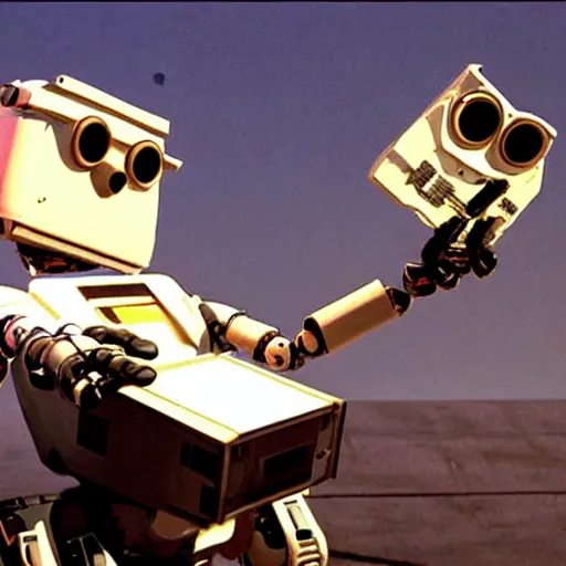 Prompt: DARPA robot . johnny 5 . Wall-E