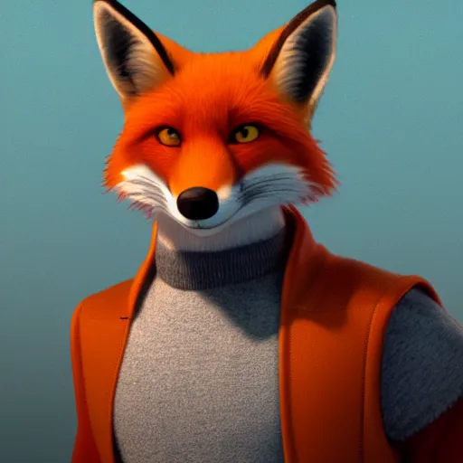 Prompt: [ [ / red fox, in the style of pixar, character art, movie still