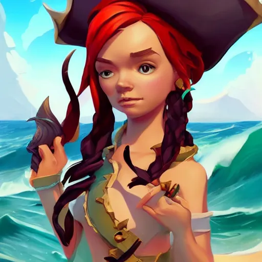 Image similar to jack the pirate mermaid on sea of thieves game avatar hero, behance hd by jesper ejsing, by rhads, makoto shinkai and lois van baarle, ilya kuvshinov, rossdraws global illumination